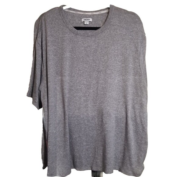 DKNY Tops - DKNY Blouse Gray Xlarge sweater Knit Like Rayon ColorBlock Side